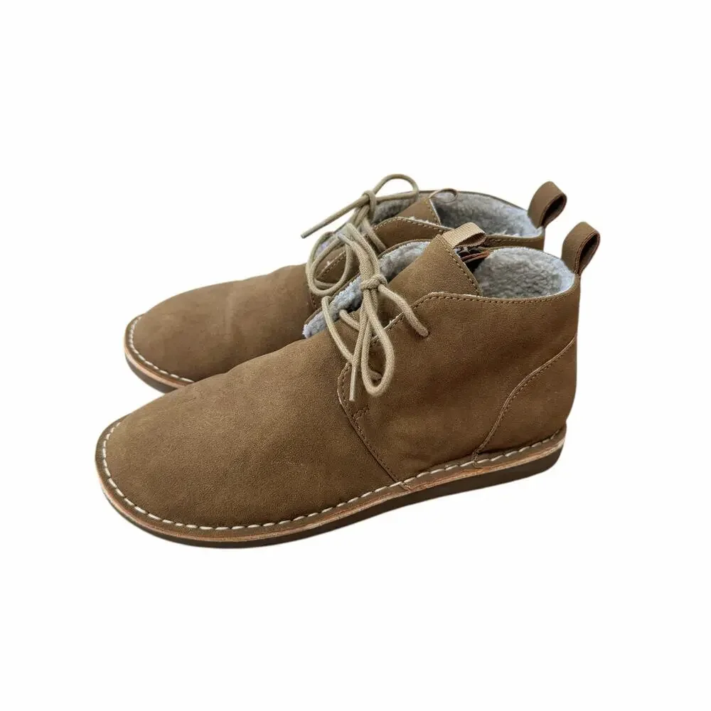Nordstrom Tan Faux Suede Booties Sz 3 Youth